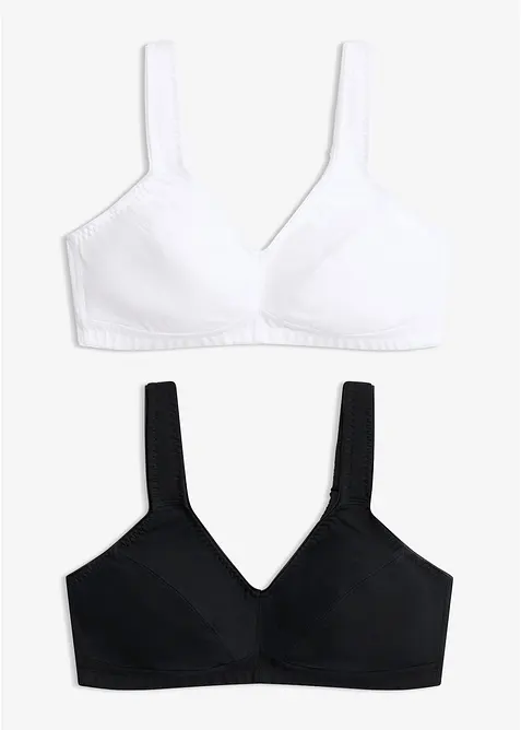 BH uten b&oslash;yle, med &oslash;kologisk bomull (2-pack), bonprix