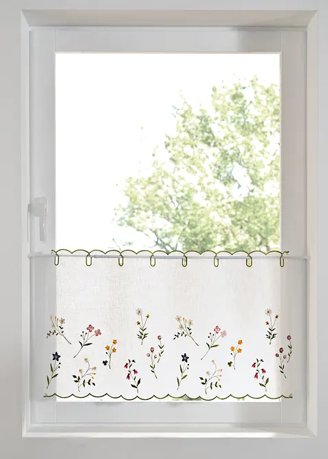 Gardinkappe med blomsterbroderi, bonprix