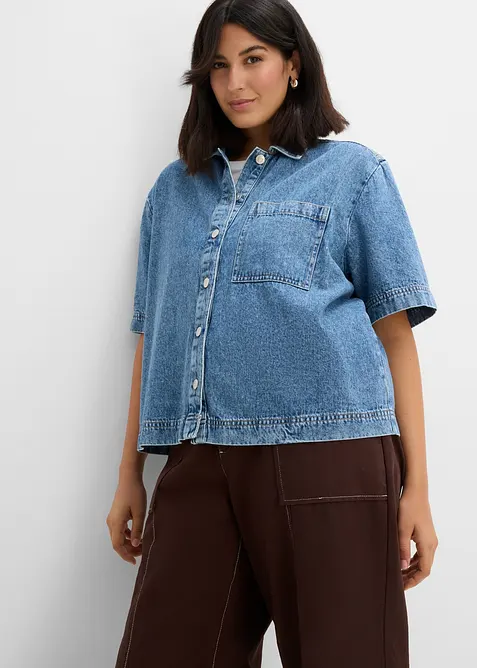 Denimskjorte i 100% bomull, bonprix