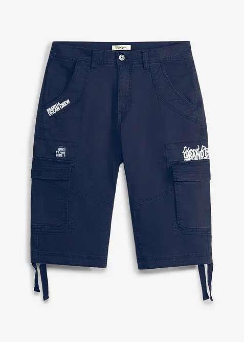 Lang bermudashorts med cargolommer, Regular fit, bonprix