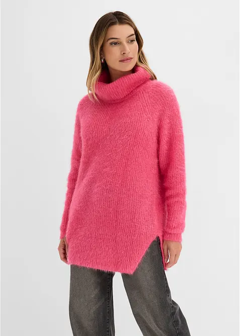 Oversized genser med rullekrage, bonprix