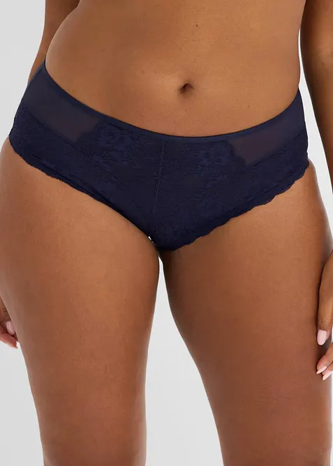 Truse med h&oslash;y midje og nydelige blonder (2-pack), bonprix