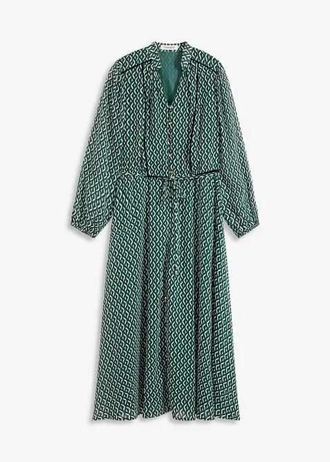 Chiffonkjole med kontrastpiping, bonprix