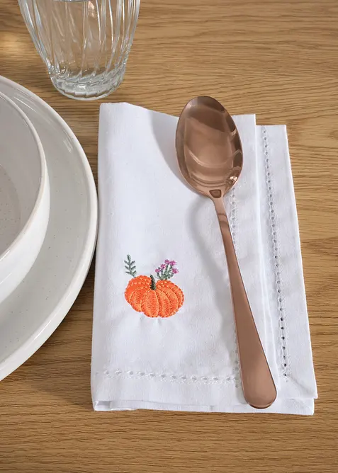 T&oslash;yservietter i &oslash;kologisk bomull med broderi (4-pack), bonprix