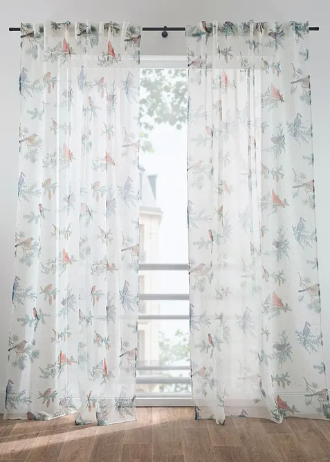 Gardin i fint strukturert materiale med resirkulert polyester (1-pack), bonprix