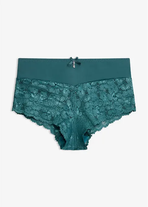 Truse med h&oslash;y midje og blonder, bonprix