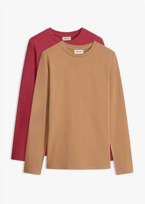 Slim Fit-topp med &oslash;kologisk bomull (2-pack), bonprix