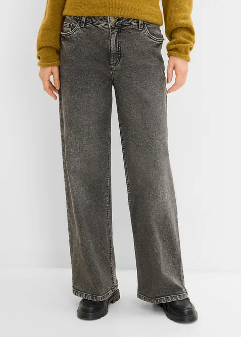 Wide Leg-jeans Mid Waist, bonprix