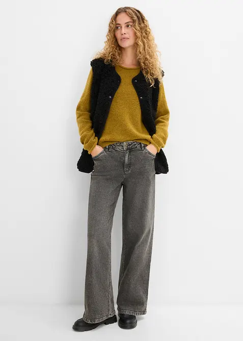 Wide Leg-jeans Mid Waist, bonprix