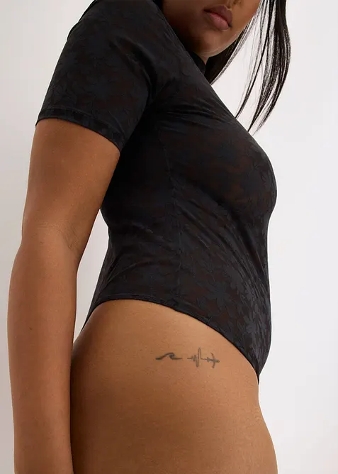 Stringbody i mykt stoff, bonprix