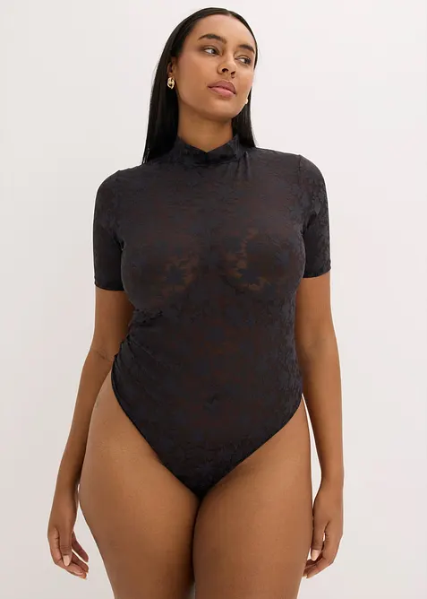Stringbody i mykt stoff, bonprix