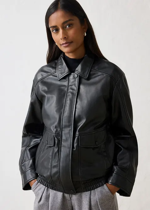 Oversized bomberjakke av lammenappa, bonprix