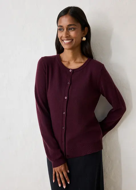 Strikkejakke av myk kasjmirmiks med Good Cashmere Standard&reg;, bonprix