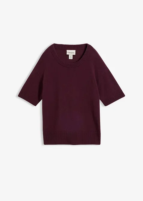Oversized kortermet genser med h&oslash;y ullandel, bonprix