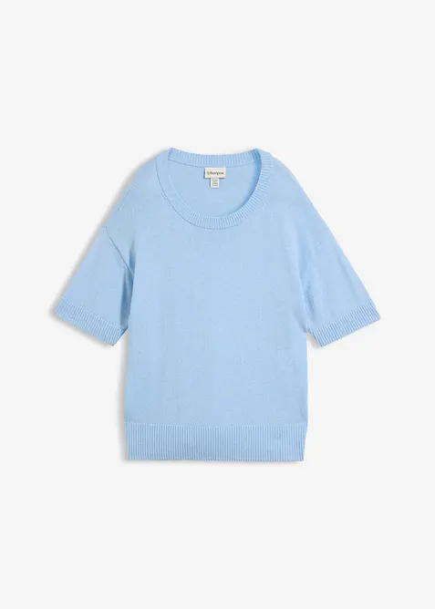 Oversized kortermet genser med h&oslash;y ullandel, bonprix