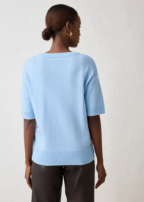 Oversized kortermet genser med h&oslash;y ullandel, bonprix