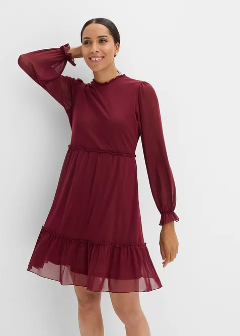 Jerseykjole i fin mesh, bonprix