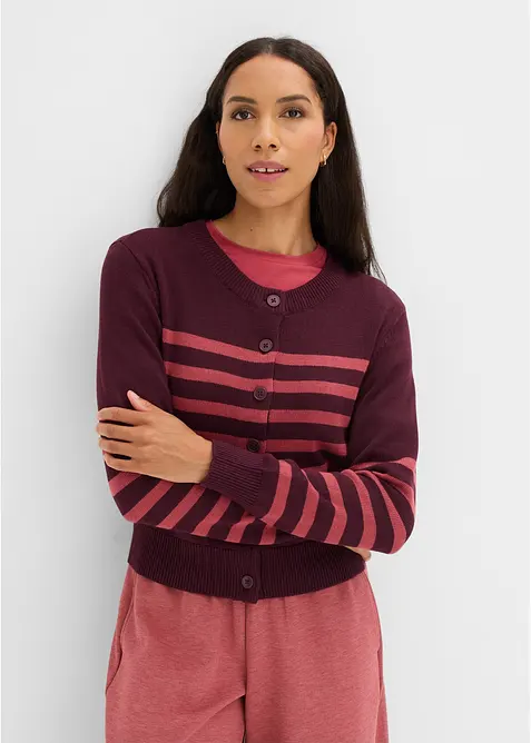 Kort cardigan i bomullsmiks, bonprix
