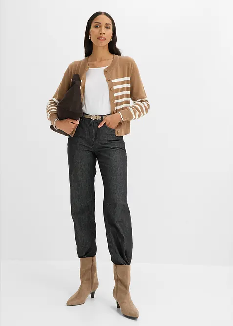 Kort cardigan i bomullsmiks, bonprix