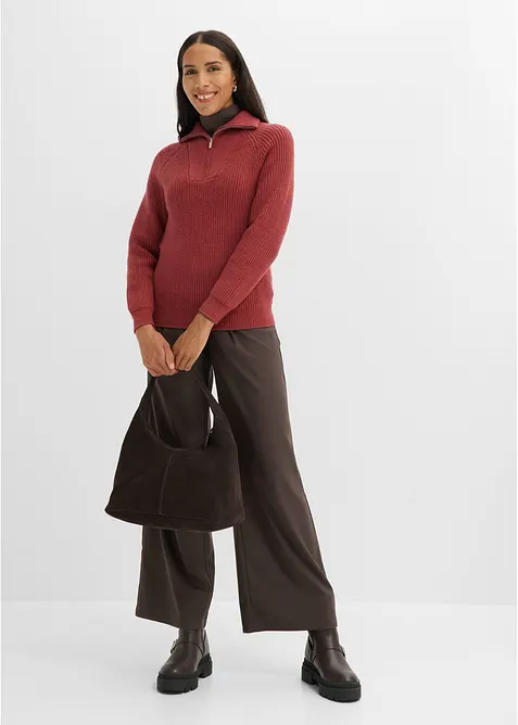 Half-zip-genser i myk viskosemiks, bonprix