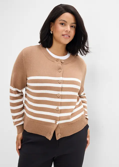 Kort cardigan i bomullsmiks, bonprix