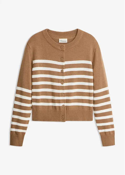 Kort cardigan i bomullsmiks, bonprix