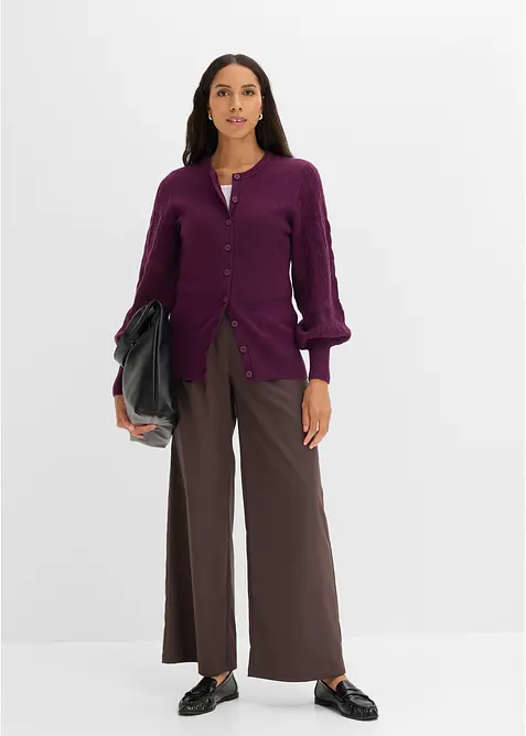 Cardigan med hullm&oslash;nster, bonprix