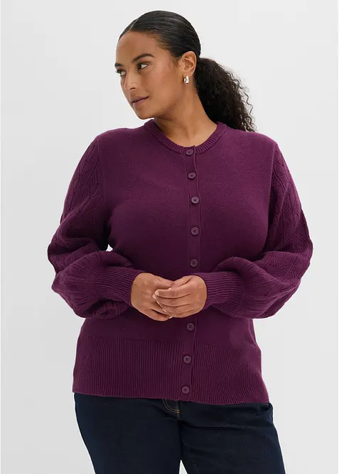 Cardigan med hullm&oslash;nster, bonprix