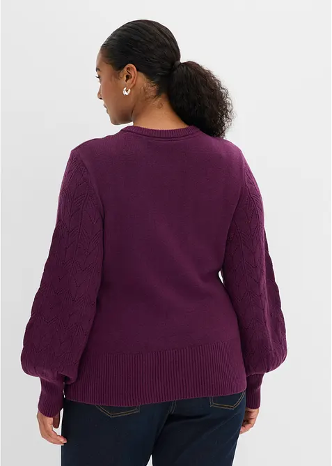 Cardigan med hullm&oslash;nster, bonprix