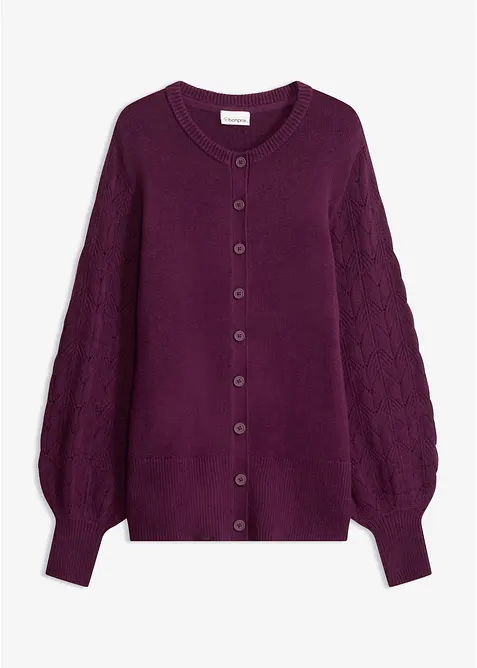 Cardigan med hullm&oslash;nster, bonprix