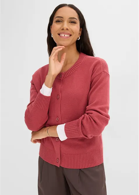 Kort cardigan i bomullsmiks, bonprix