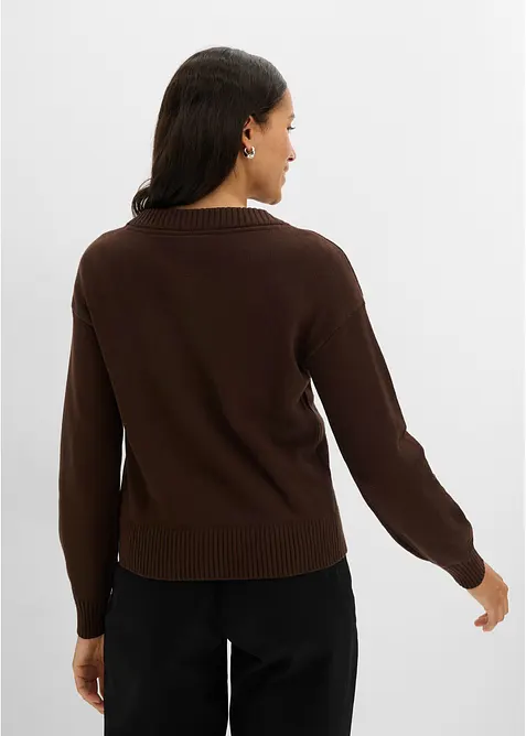 Kort cardigan i bomullsmiks, bonprix