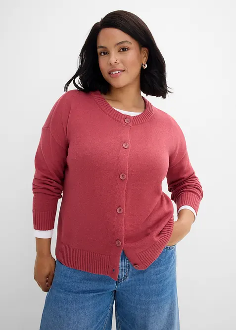 Kort cardigan i bomullsmiks, bonprix