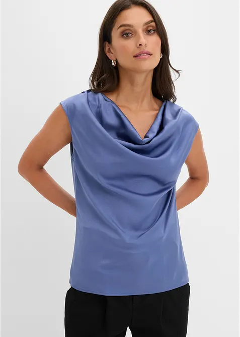 Blusetopp i lett sateng, bonprix