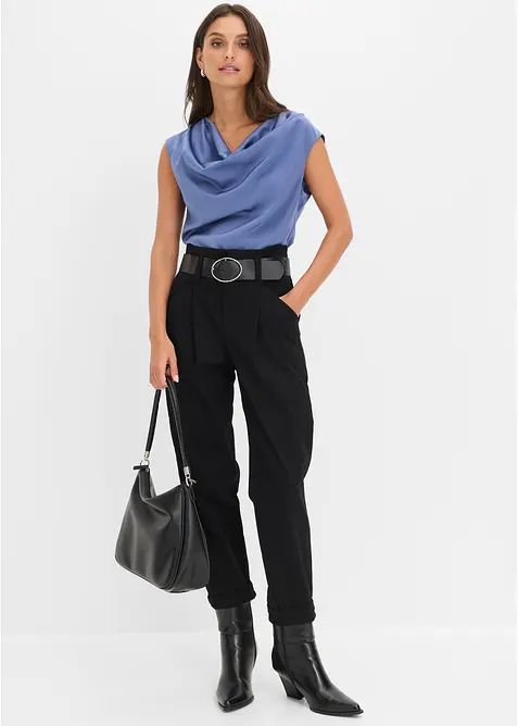 Blusetopp i lett sateng, bonprix