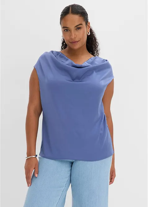 Blusetopp i lett sateng, bonprix