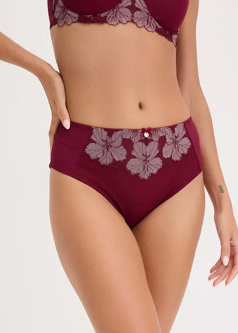 High waist truse med nydelig broderi, bonprix