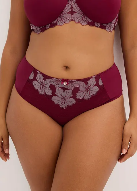 High waist truse med nydelig broderi, bonprix