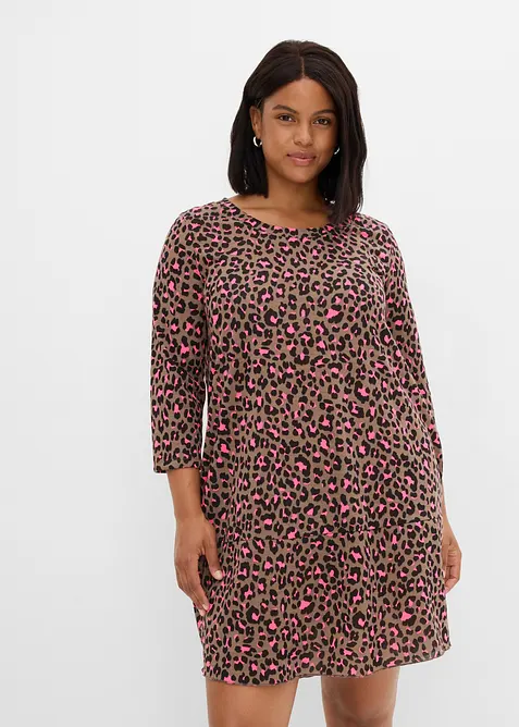 Kort jerseykjole i strikket stil, bonprix