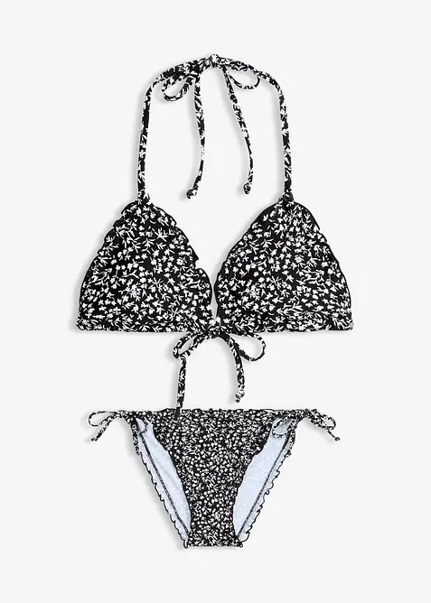 Trekantbikini med rysjer, bonprix