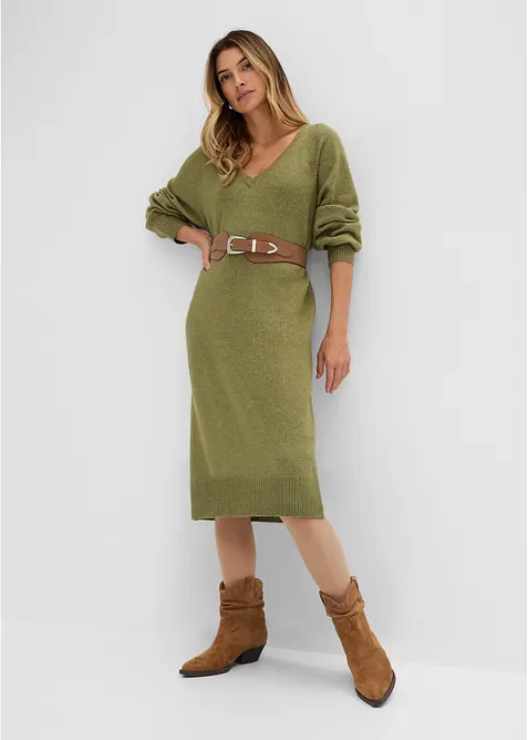 Oversized, strikket midikjole, bonprix