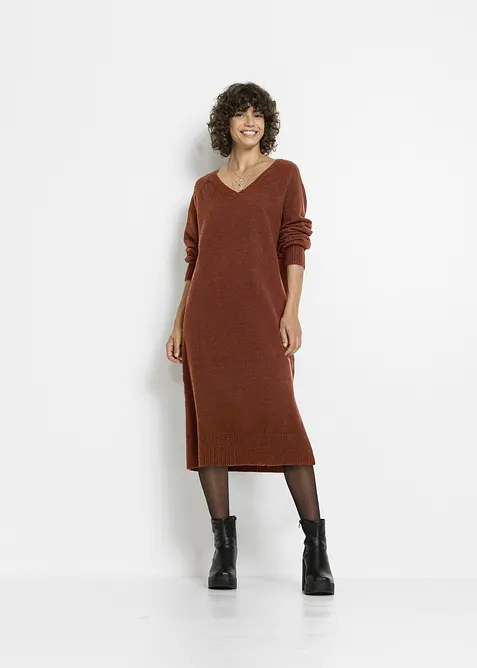 Oversized, strikket midikjole, bonprix
