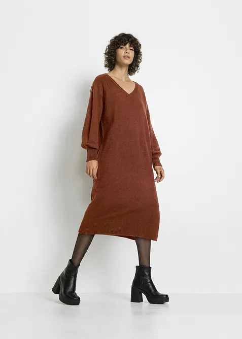 Oversized, strikket midikjole, bonprix