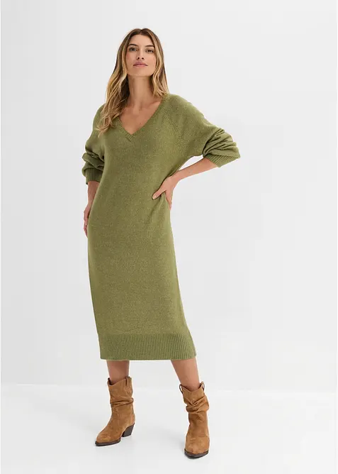 Oversized, strikket midikjole, bonprix