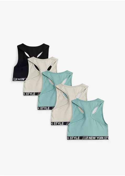 BH-topp med myk, &oslash;kologisk bomull (5-pack), bonprix
