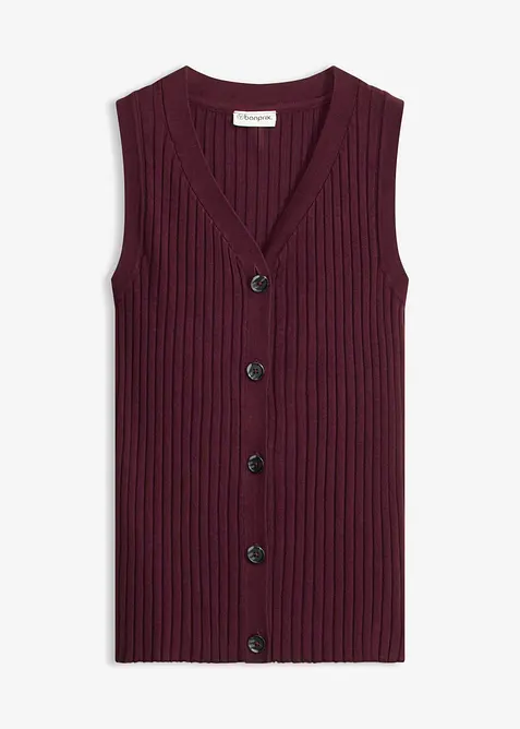 Vest i ribbestrikk, bonprix