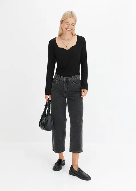 Wide leg jeans, mid waist, bonprix