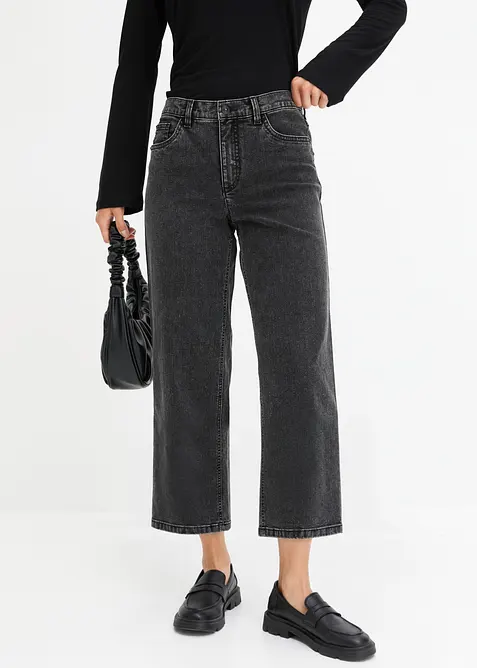 Wide leg jeans, mid waist, bonprix