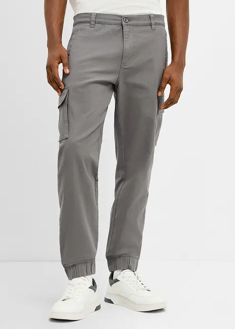 Regular fit cargobukse med stretch, tapered, bonprix