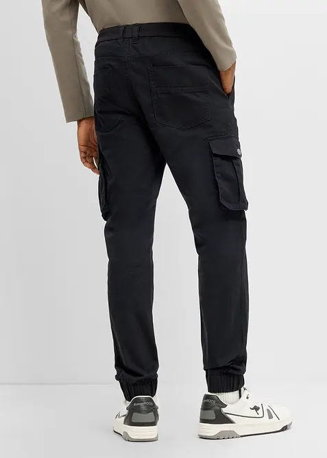 Regular fit cargobukse i 100% bomull, tapered, bonprix